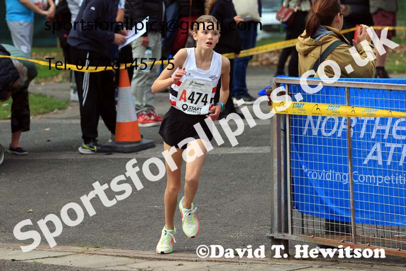 Girls Under-13s, 2024 Northern Mens 6 and Womens 4 and Youngsters Relays, Stanley Park, Blackpool.  Photo: David T. Hewitson/Sports for All Pics